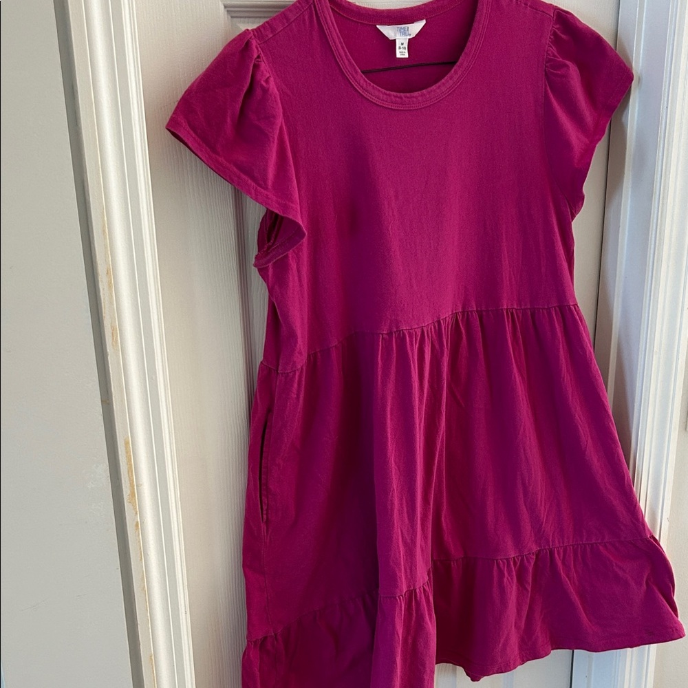Time and Tru Magenta Ruffle Dress